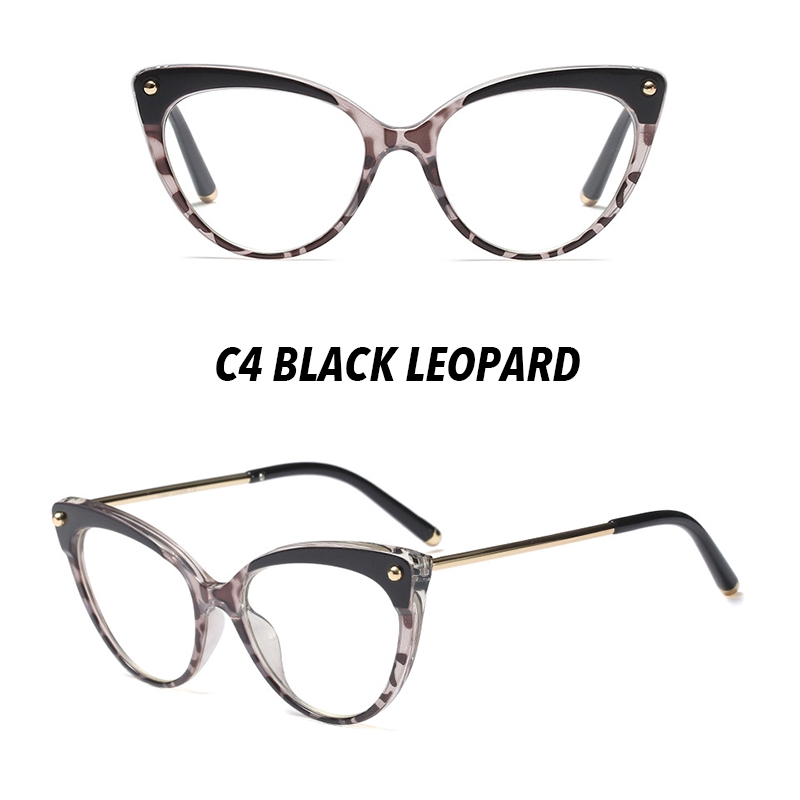 (YUZHU) COD Kacamata Minus 0°~-400° Retro Mata Kucing Wanita Eyeglasses Kacamata Anti Biru