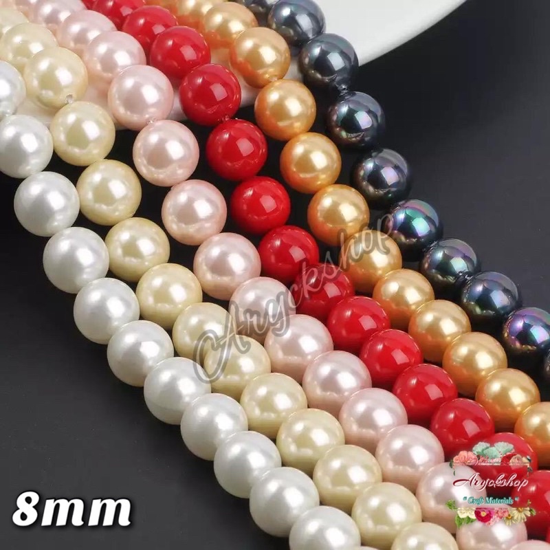 Mutsin 8mm Bahan Craft Bahan Cincin kalung Mutiara - bahan kerajinan