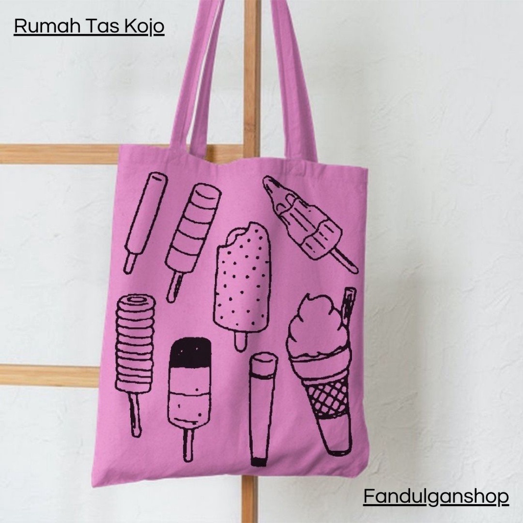 FLASH SALE 10.10 - [RESLETING] &quot;ICE CREAM&quot; TOTEBAG TERLARIS BERBAHAN SEMI KANVAS | TOTEBAG KULIAH, KERJA, SEKOLAH | TOTEBAG RESLETING | TOTEBAG BESAR | TOTEBAG KOREA | TOTEBAG TEBAL | TOTEBAG LAPTOP | TOTEBAG UNIK | TOTEBAG NONGKI | TOTEBAG POLOS