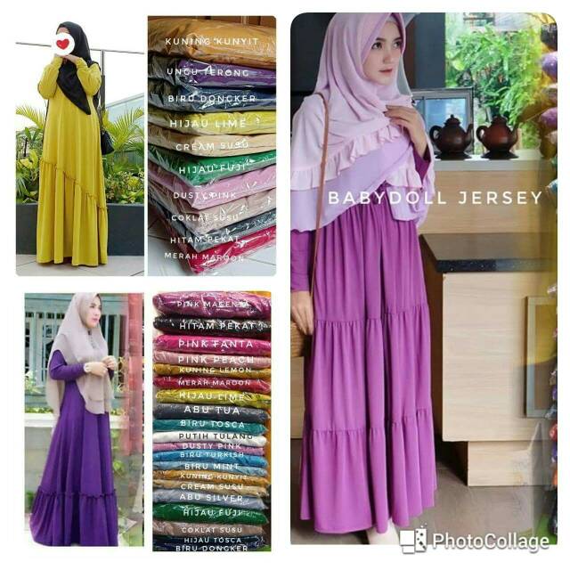 Big Promo Gamis Susun Polos Babydoll Canda XL