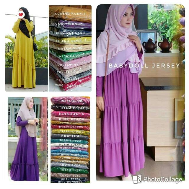 Big Promo Gamis Susun Polos Babydoll Canda XL