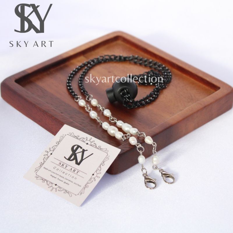 STRAPMASK MUTIARA LOMBOK ASLI//KONEKTOR MASKER//KALUNG MASKER//TALI MASKER//MUTIARA LOMBOK