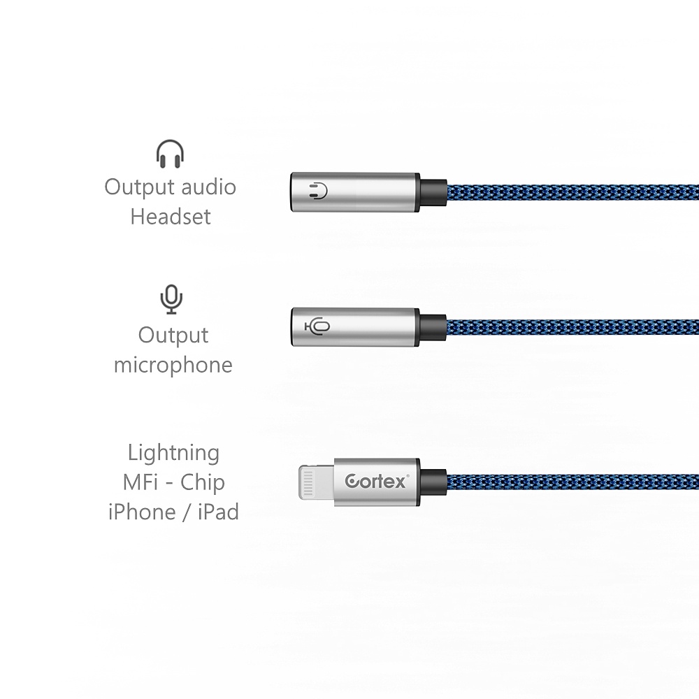 Cortex MH252 Audio Splitter IP Lightning to dual female 2in1 Kabel Audio &amp; Audio Earphone