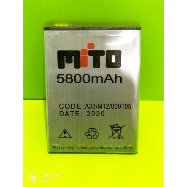 Baterai Battery Batrai Mito 105 ( mito A33 M12 000105 )