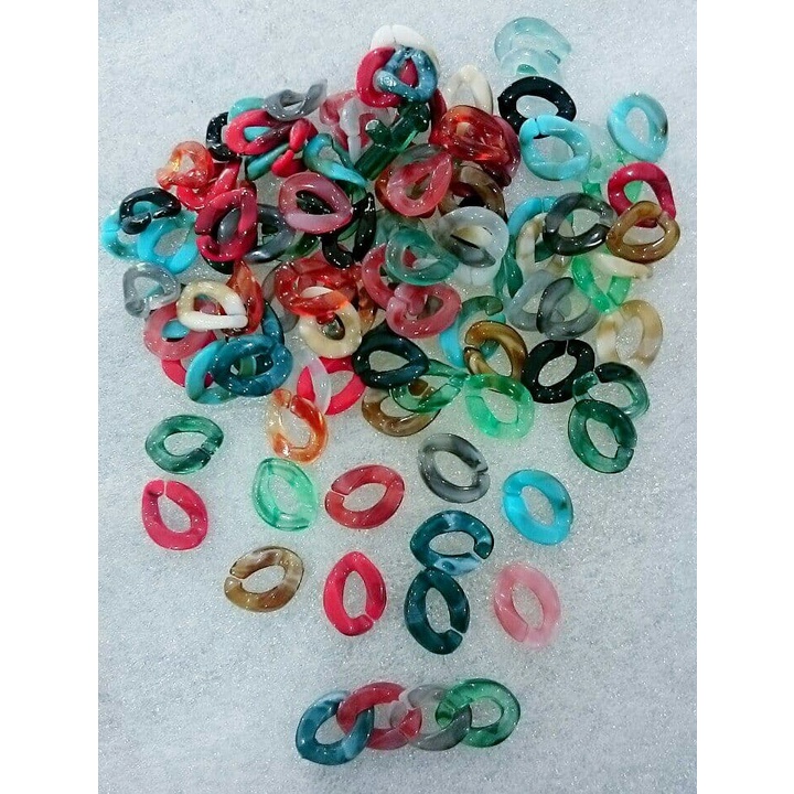 Rantai Akrilik 13*10mm/Rantai Plastik Mixed Color