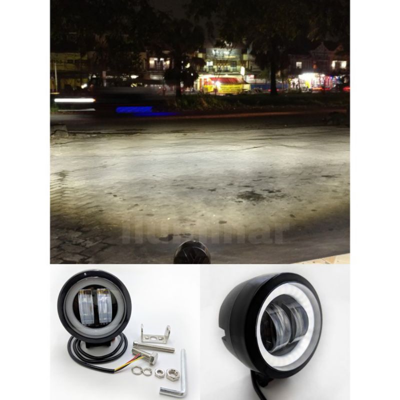 lampu tembak cwl 2mata lensa AE putih/lampu foglamp 64mm