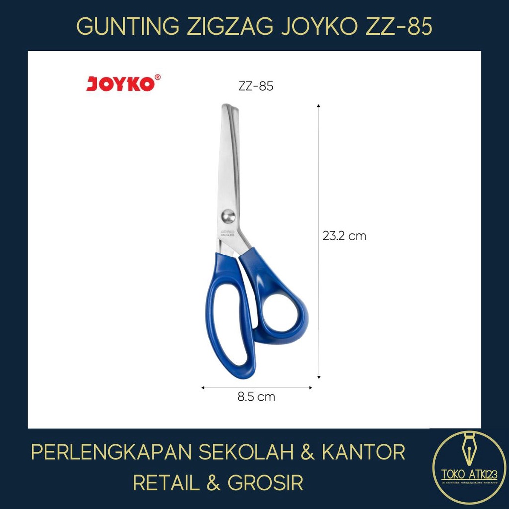Gunting Kertas Stainless Steel / Stationary Scissors Joyko ZZ-85