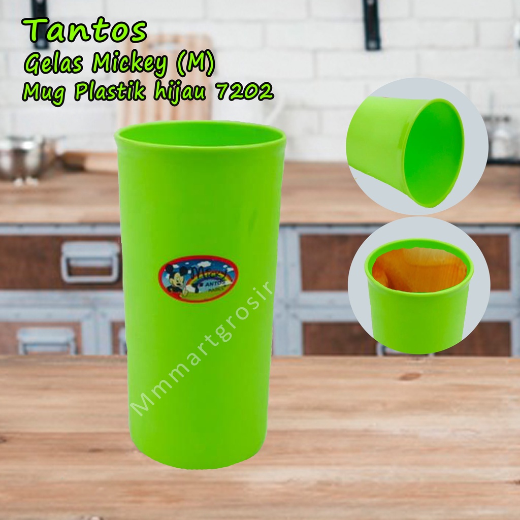 Tantos / Gelas Mickey (M)/ Mug Plastik / Warna Hijau 7202