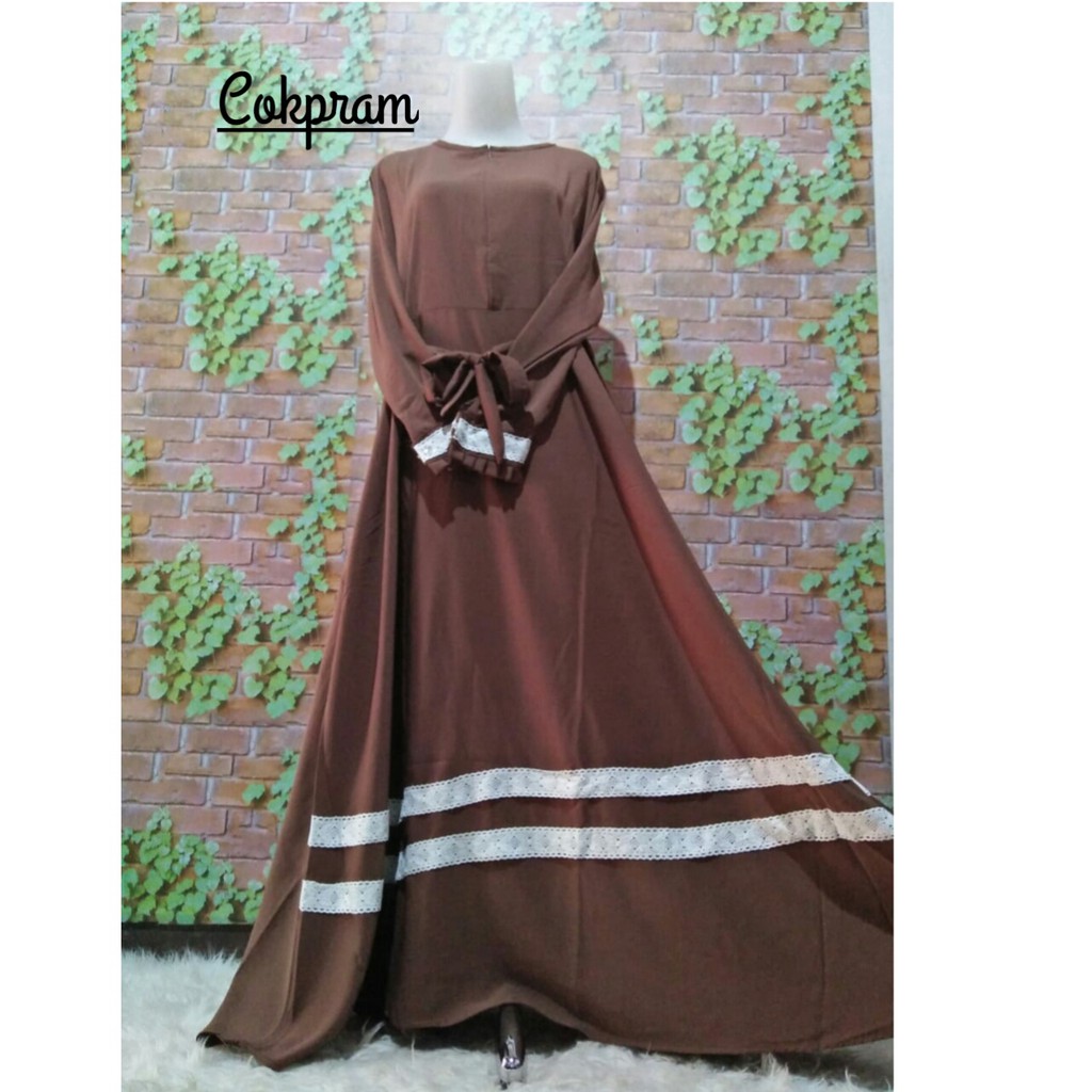 Renda wolfis MI dress Woolpeach wolvis syari muslim busana baju muslimah umbrella plat shofiya