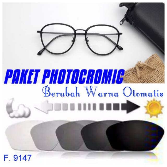 PAKET FRAME + LENSA PHOTOCROMIC | KACAMATA WANITA | KACAMATA PRIA Termurah