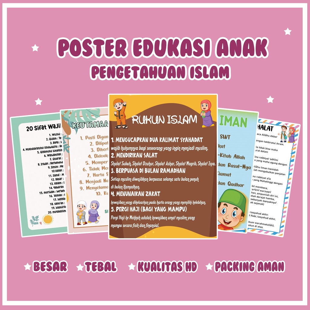 

POSTER DINDING EDUKASI ANAK ISLAMI MURAH MERIAH BERKUALITAS A3