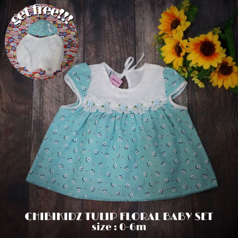 CHIBIKIDZ TULIP FLORAL BABY SET