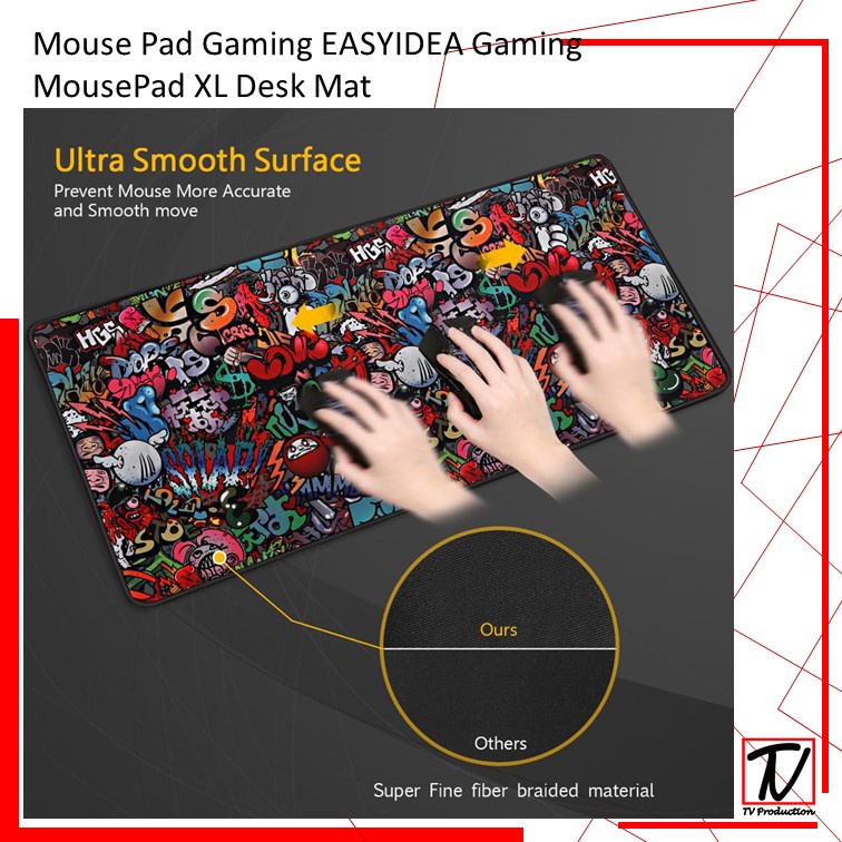 Mouse  Pad Gaming EASYIDEA Gaming MousePad  XL Desk Mat Ukuran 30X25  Motif Keren-mistytools