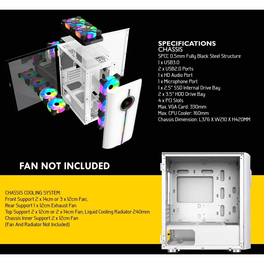 Casing Armaggeddon TRON HOLO 3 m-ATX RGB Holographic - Case TRON HOLO3