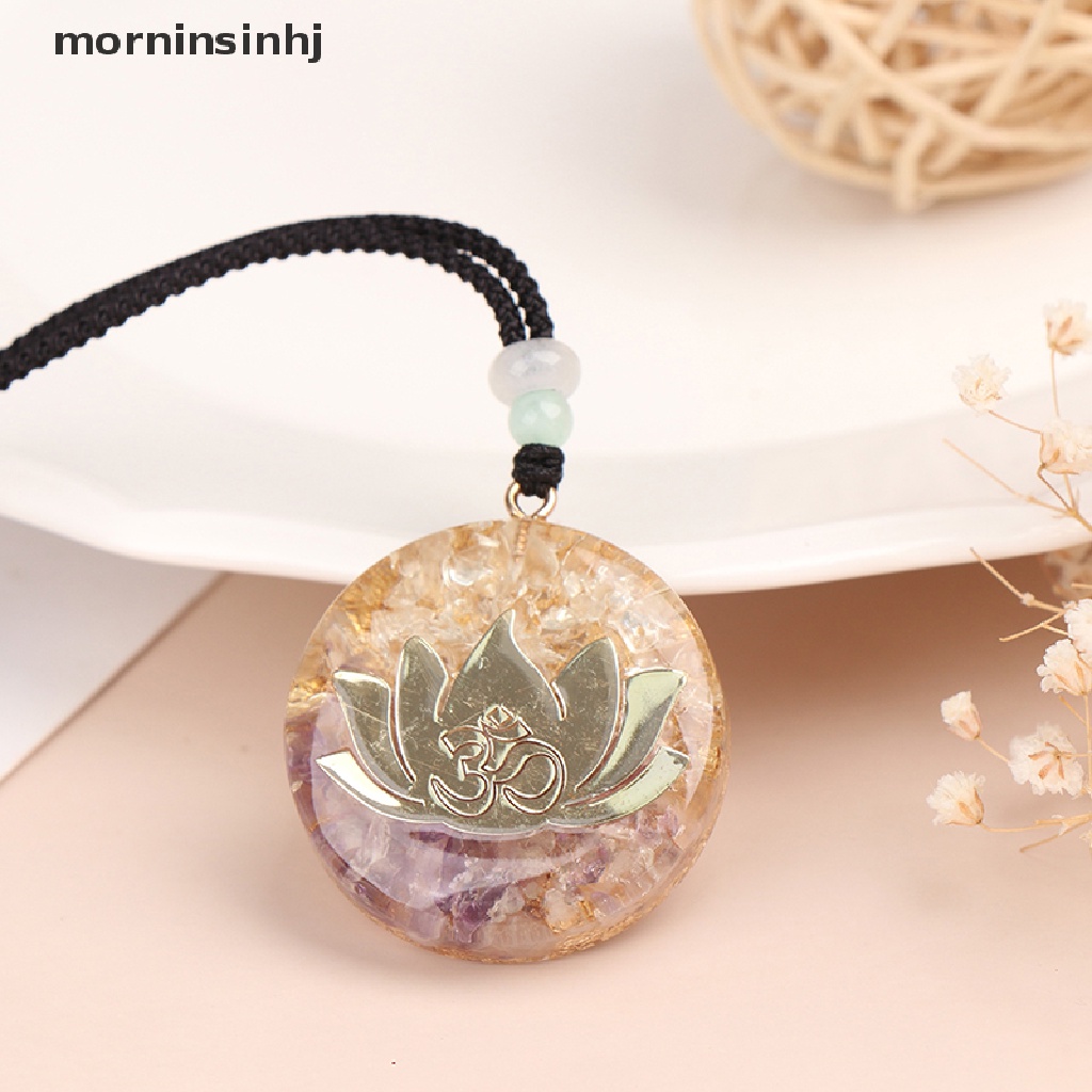 Mor Liontin Batu Amethyst Orgonite Bentuk Lotus Untuk Yoga