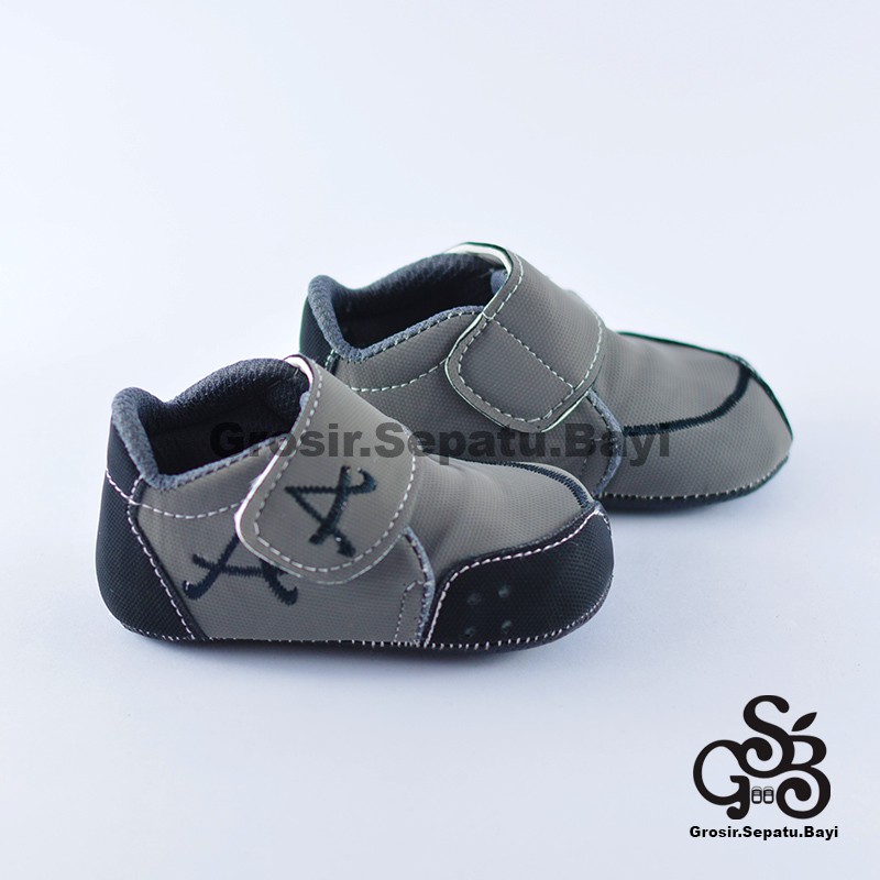 sepatu bayi baby shoes prewalker laki laki umur 2 - 14 bulan model casual A warna ABU