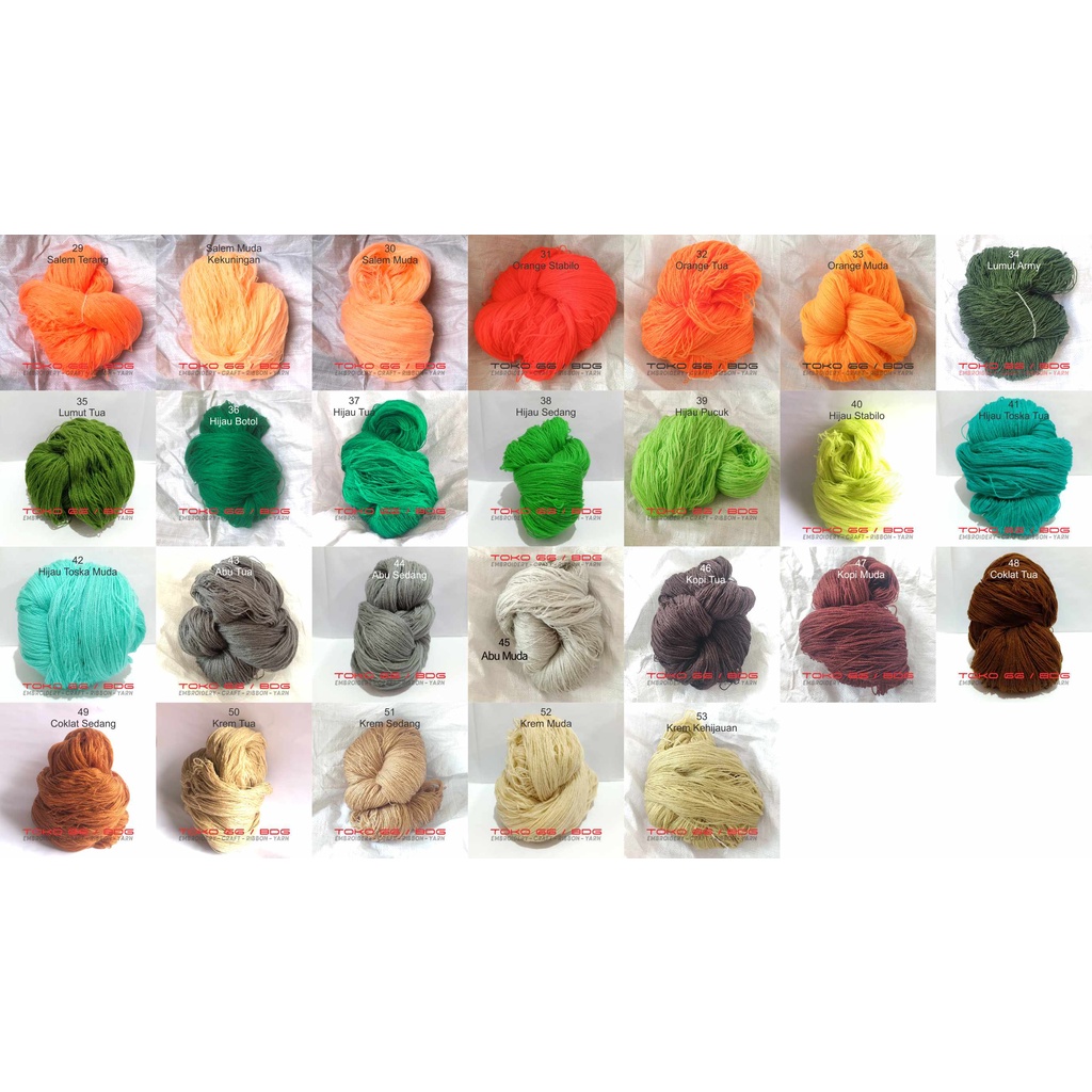 BENANG WOL WOOL VONEL KILOAN BENANG RAJUT SULAM SIET YARN KILOAN Pilihan Warna Part 2