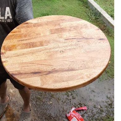 top table Wood /table top/meja/kayu bulat