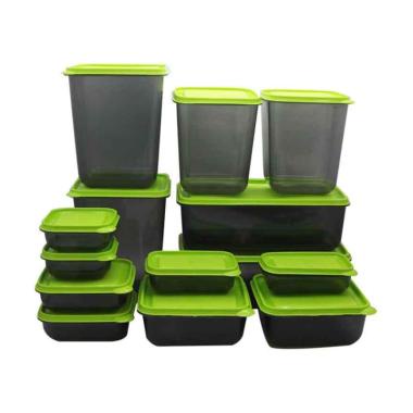 Toples Otaru Smoke Sealware Original Haha Production SET 14PCS / tempat penyimpanan dalam kulkas anti tumpah daging ikan ayam sapi kambing seafood udang cumi tidak bau amis plastik warna warni berbagai ukuran dari besar sampai kecil