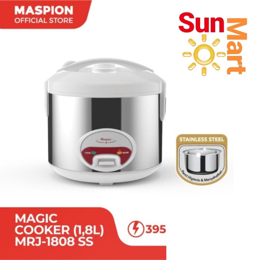 Rice cooker / Magic Com Maspion 1,8 liter 3 in 1 Maspion MRJ 180 SS Full Stainless Steel