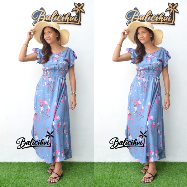 Balicihui Dress Moza Kancing Dress Busui Dress Kasual Long Dress Bali