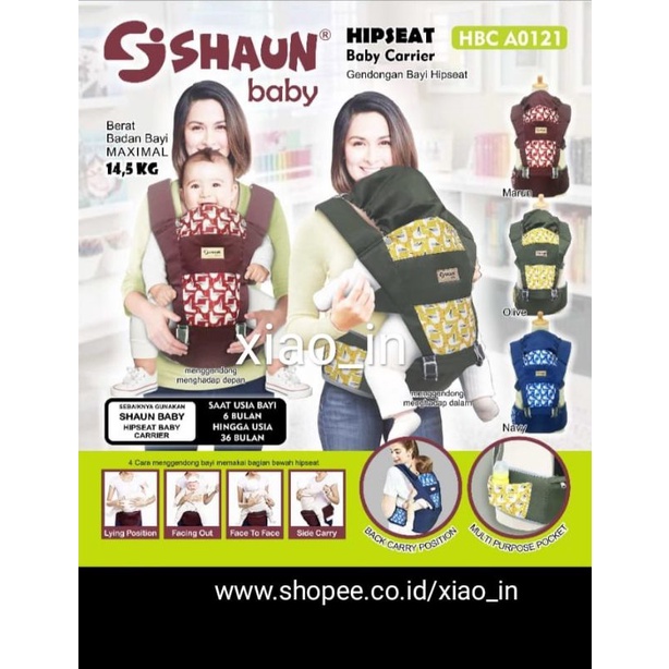 SHAUN Baby Gendongan bayi Hipseat HBCA0121