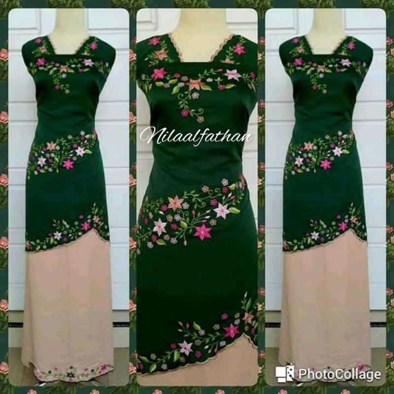 Bahan/bakal baju kurung bordir manual bukittinggi