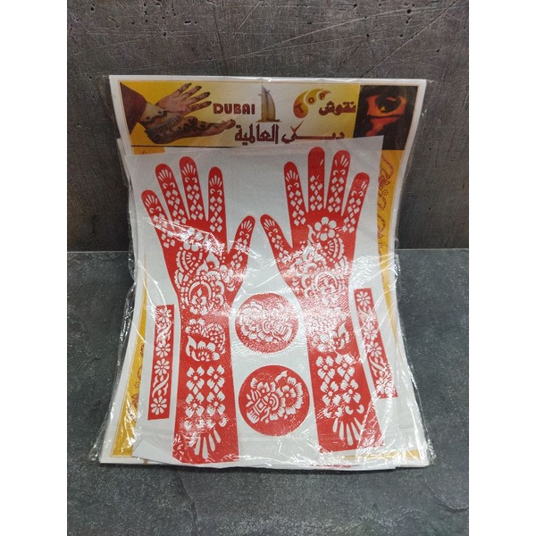 Cetakan tangan tato henna ( 12 pcs )