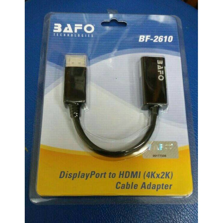 BAFO BF-2610 DisplayPort to HDTV Cable Adapter (Support 4k x 2k)