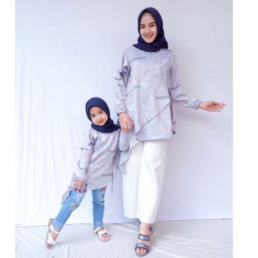 (Clearance SALE) Atheera - Sahara Tunik Couple Ibu dan Anak | Blus Layering Tali Modis Bahan Adem