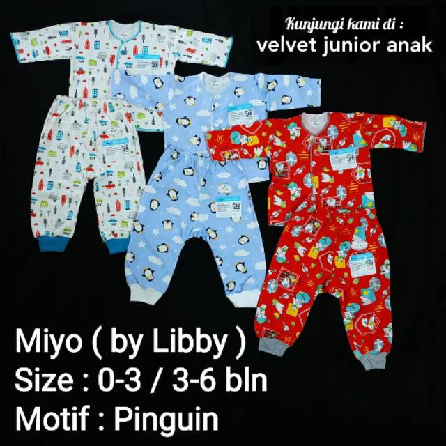 SETELAN PANJANG MIYO NEW BORN PRINT GEORGE MONKEY / SQUIRREL ( 0-3 M ) / 3-6 M SNI