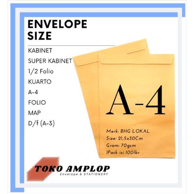 

RB Amplop Coklat A4 ( 21,5x30Cm )