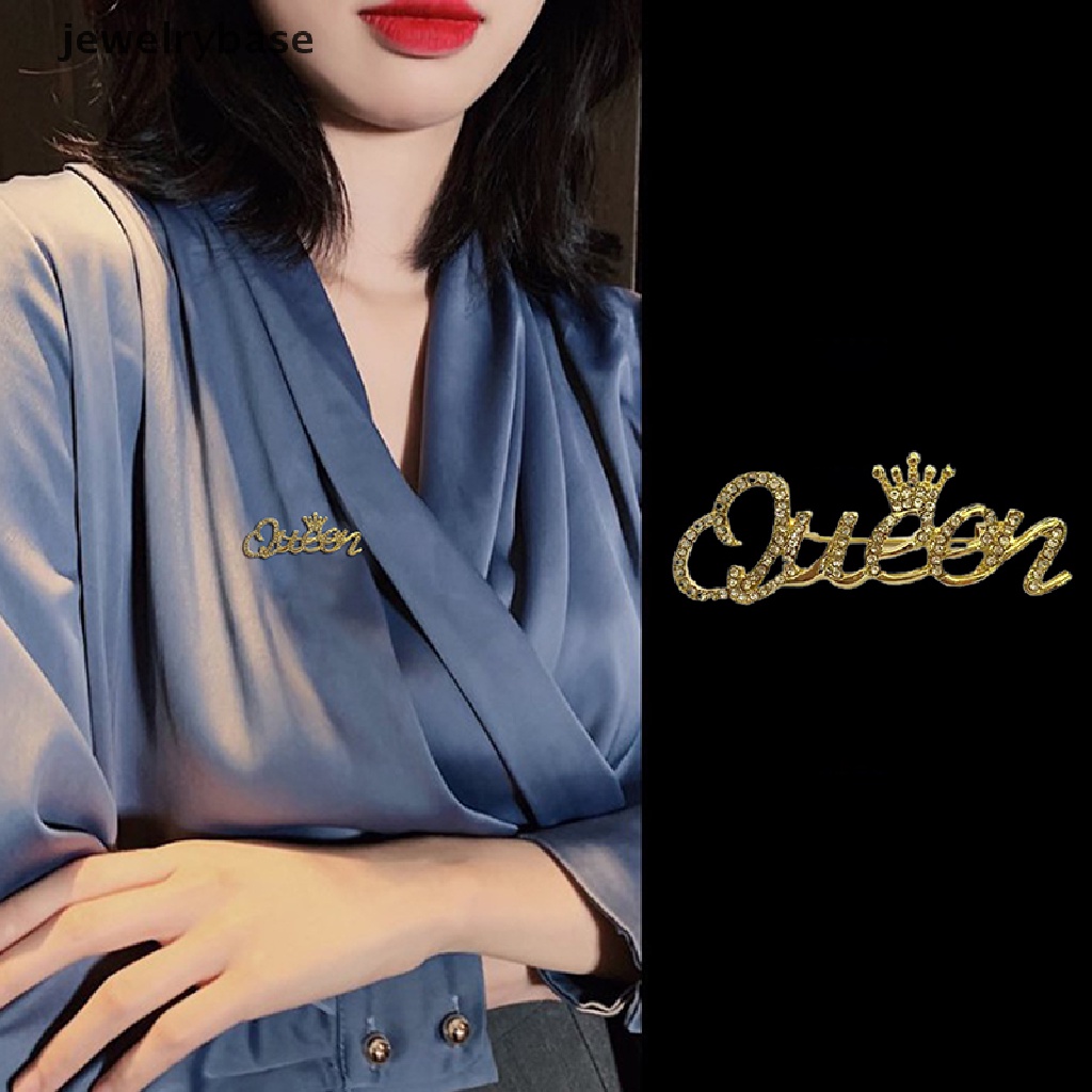 Bros Bentuk Mahkota Ratu Aksen Berlian Imitasi 2 Warna Untuk Hadiah