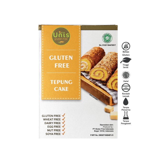 

cs777vv Unis Gluten Free, Tepung Cake (Kue) Bebas Gluten (500 Gram) Da01D100