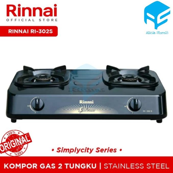 KOMPOR GAS 2 TUNGKU RINNAI RI 302S RI302S RI-302S 302 S