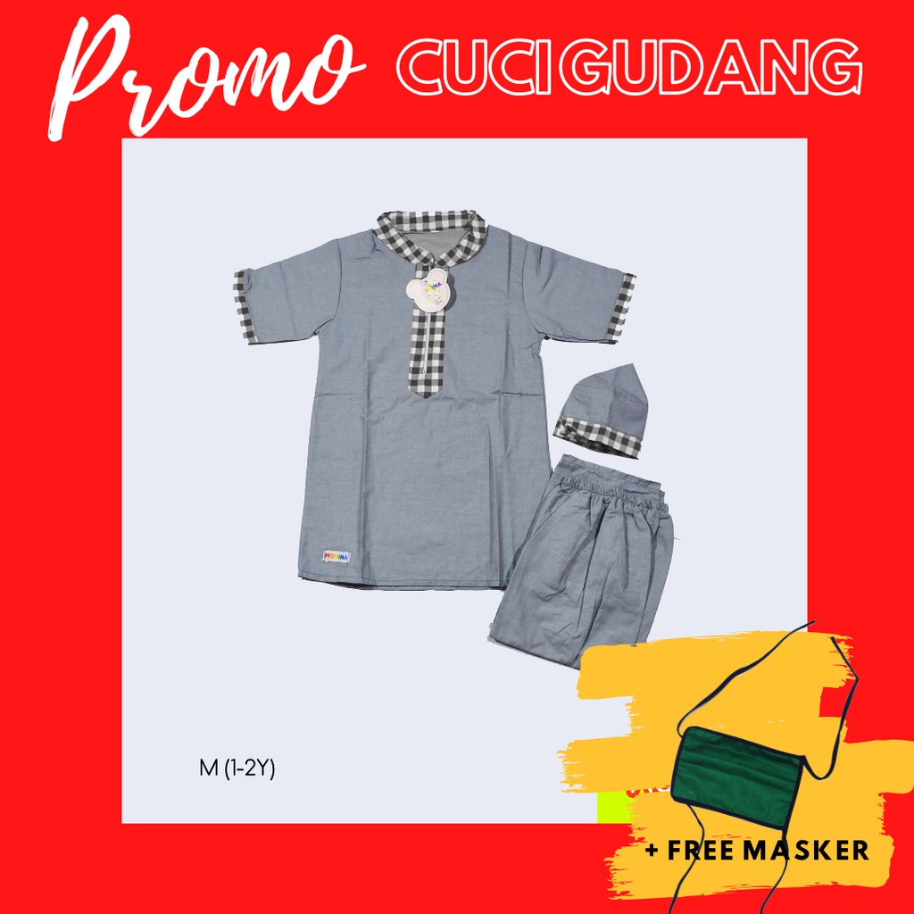 CUCI GUDANG FREE MASKER BAJU  KOKO TURKI MOMINA 1 5 T 