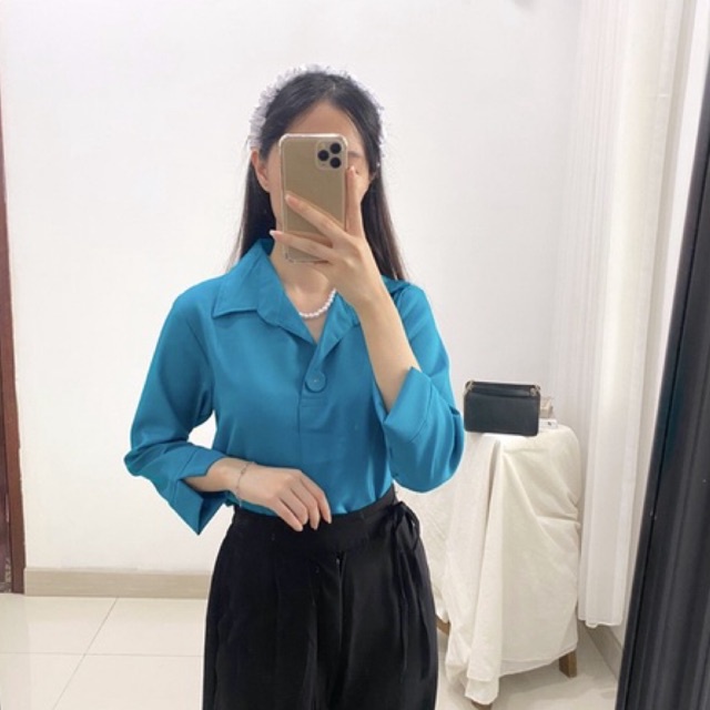 DAFILIA Office Blouse Daily Formal Kemeja Korea Kantor Long Sleeve 068-176