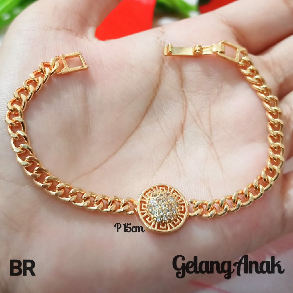 Gelang Anak TITANIUM Rantai Mata Varian Model Perhiasan Anak ABG cantik (COD)