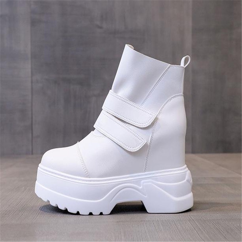 white platform ankle boots