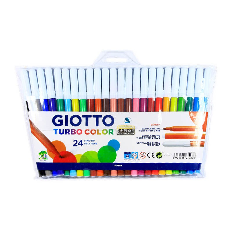 

GIOTTO TURBO SPIDOL WARNA PENA FIBER COLOUR WALET ISI 24 PCS 072100