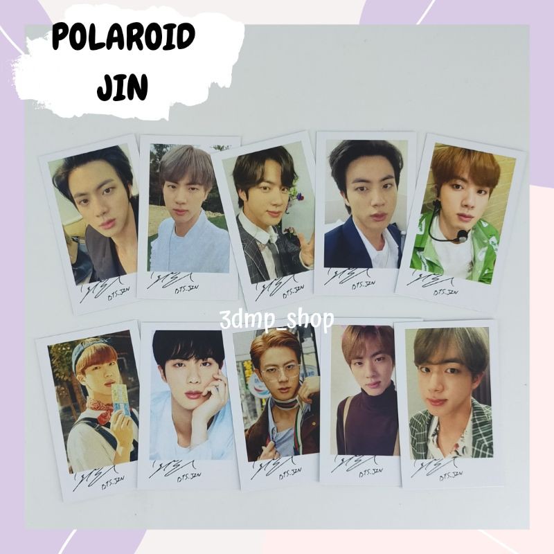 [10 lembar] polaroid photocard card kartu kertas ganteng jin seokjin bts kpop