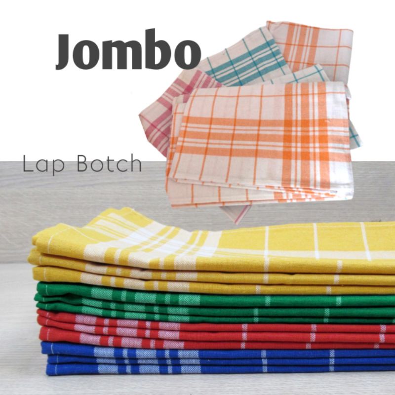 3pcs lap dapur serbet serbaguna cotton 100% ukuran 50 × 50 / 60 × 60 jumbo merek aneka cap gunting botch DLL