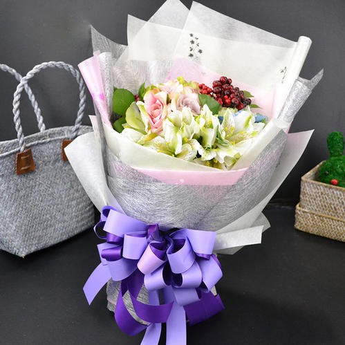 Kertas Buket Bunga Cellophane Bucket Wrapping Paper Florist Tissue Metallic Carang Ecer