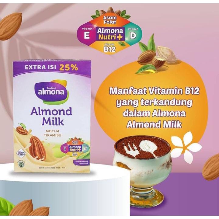 Almona Almond Milk 125gr / Susu Ibu Menyusui / ASI Booster / susu penambah asi / pelancar asi / daun katuk / susu ibu hamil / susu almond / rendah gula / tinggi serat / dairy free / cocok untuk alergi protein / almond asli / terlaris / baru