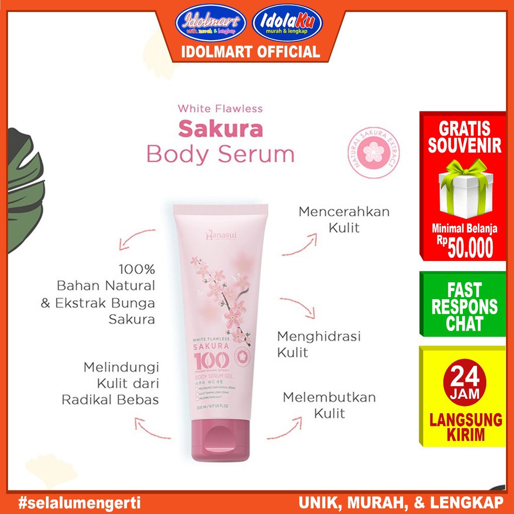 IDOLAKU Hanasui Body Serum Gel Sakura 200ml