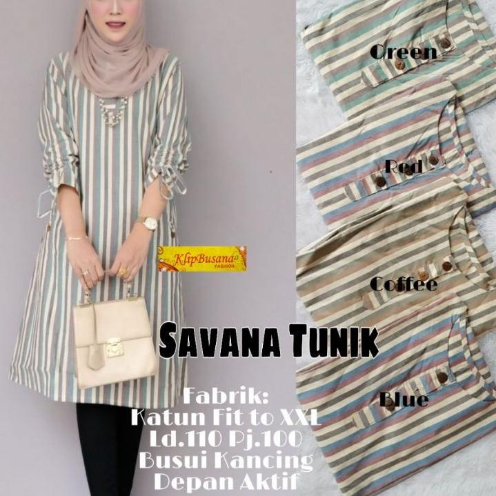 ➷ KLIPBUSANA TUNIK JUMBO SALUR ld 110 - #069 TUNIK SAVANA ℗