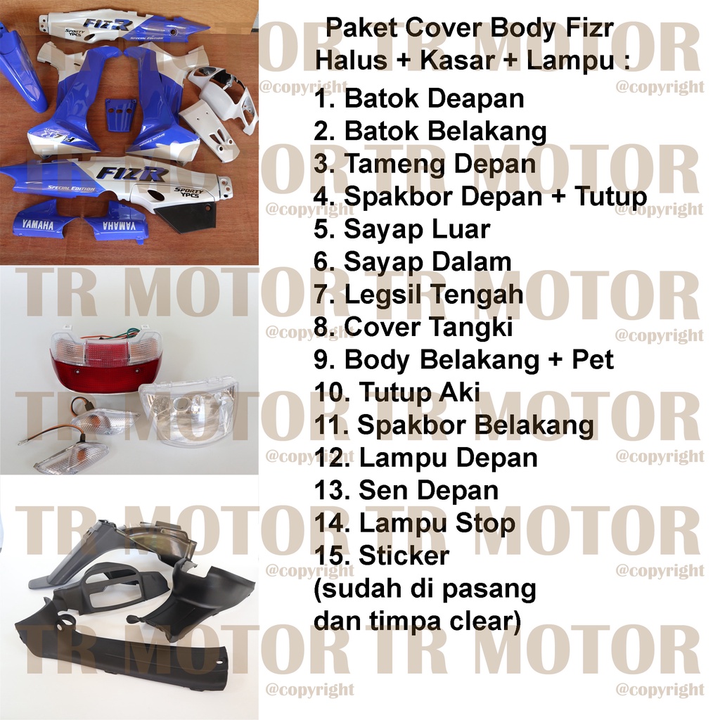 Cover Body Fizr F1zr Malboro Biru Full Set Halus Cover Bodi Yamaha Fiz r
