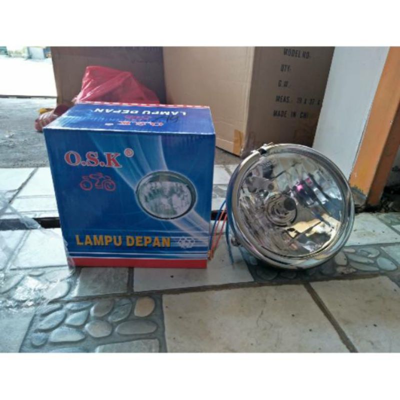 Lampu Depan Pesek Kaca Putih