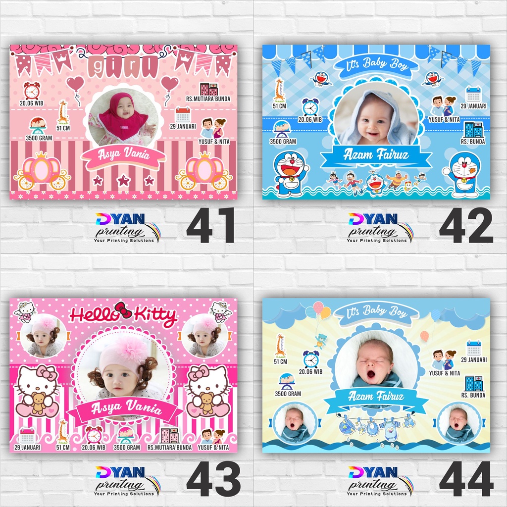 WALLDECOR/HIASAN DINDING BIODATA BAYI &amp; ANAK CUSTOM,BISA COD /BAYAR DITEMPAT