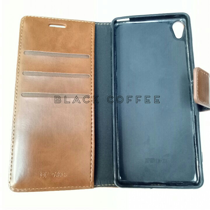 sarung buku kulit xperia xa LEATHER CASE FASHION xperia